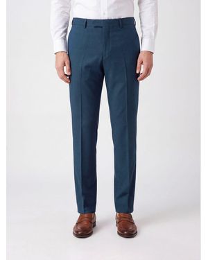 Ferragamo Cotton And Cashmere Tailored Trousers - Blue