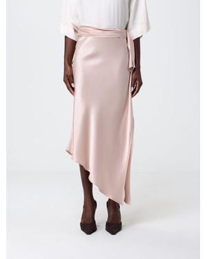 Pinko Asymmetric Satin Skirt - Pink