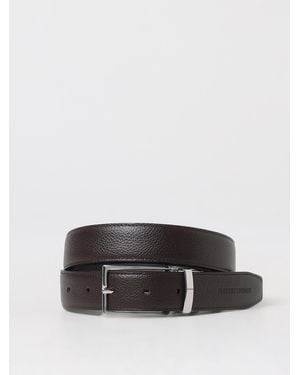 Emporio Armani Reversible Leather Belt Buckle - Brown