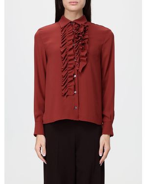 Liviana Conti Crêpe Shirt With Embroidered Plastron And Classic Collar