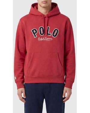 Polo Ralph Lauren Cotton Blend Hoodie With Logo - Red