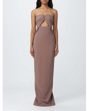 Rick Owens Off-The-Shoulder Long Evening Gown - Brown