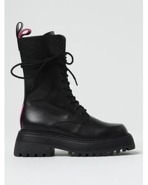 3Juin Flat Ankle Boots - Black