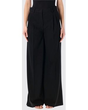 THE GARMENT High-Waisted Wide-Leg Viscose Blend Trousers - Black