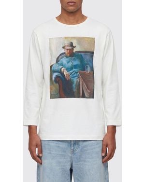 Junya Watanabe Long-Sleeved Graphic Print Cotton T-Shirt - White