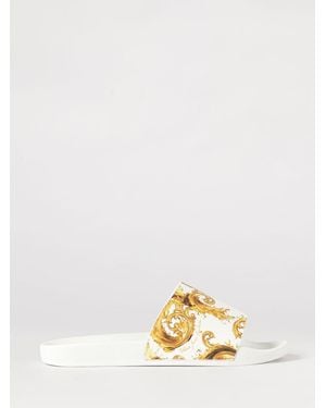Versace Jeans Couture Baroque Print Rubber Sliders - Metallic