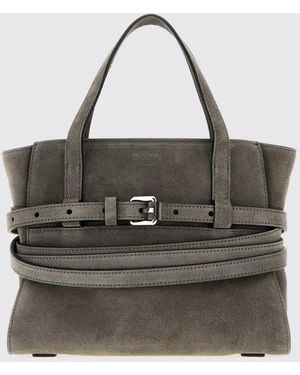 Moschino Bolso De Mano Tie Me De Ante Con Bandolera - Negro