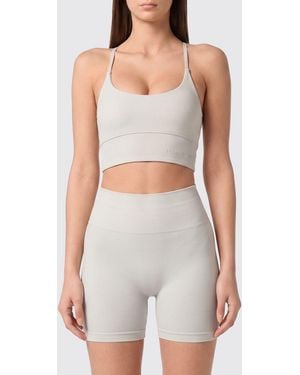 Philipp Plein Cropped Sports Bralette Top With Criss-Cross Straps - White