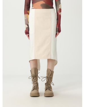 JW Anderson Midi Skirt Twotone Design - Natural