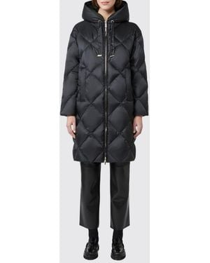 Max Mara Long Quilted Nylon Down Jacket With Hood - Black