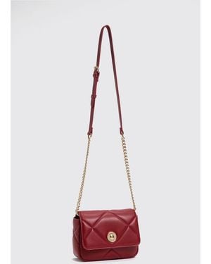 Twinset Quilted Mini Bag With Adjustable Strap And Logo - White