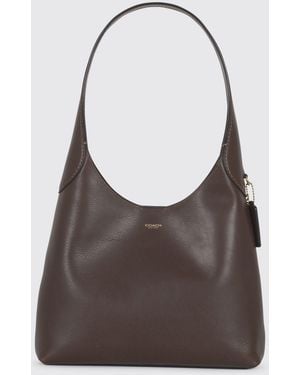 COACH Brooklyn 28 Leather Shoulder Bag - Grey