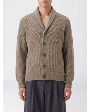 Brooksfield Gerippter Woll-Cardigan Mit Schalkragen Und Knöpfen - Braun