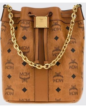 MCM Dessau Visetos Monogramm Beuteltasche Aus Beschichteter Baumwolle - Braun