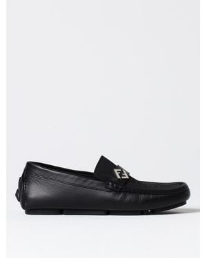 Fendi Ff Logo Driving Shoes - Black