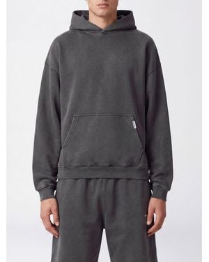 Represent Relaxed Fit Cotton Hoodie With Dropped Shoulders - Gray