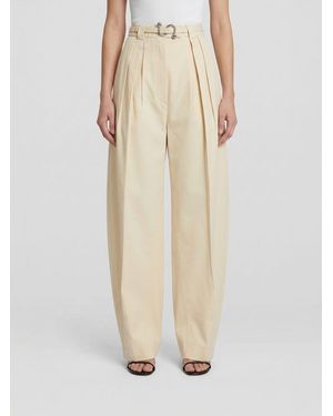 Sportmax Cotton Baggy Pants - Natural