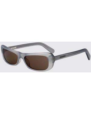 Jacquemus Capri Rectangular Cat-Eye Sunglasses - Gray