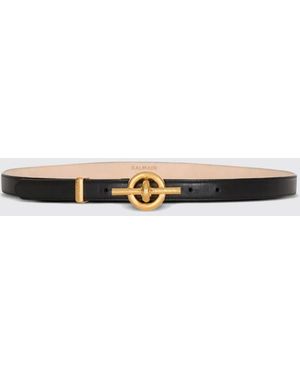 Balmain T-Bar Leather Belt - White