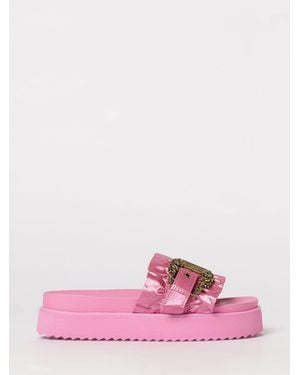 Versace Jeans Couture Ruched Fabric Sliders - Pink