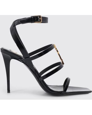 Saint Laurent Cassandra Patent Leather Sandal - White