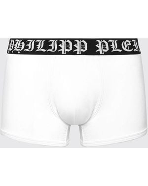 Philipp Plein Stretch Cotton Blend Boxers - White