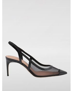 Malone Souliers Elegant Slingback Mesh Pumps With Pointed Toe And Stiletto Heel - Black