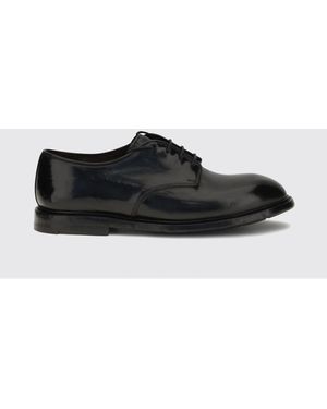 Premiata Smooth Calfskin Leather Derby Lace-Up Shoes With A Rubber Sole - White