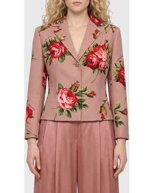 Dolce & Gabbana Dolce &Amp Gabbana Floral Silk Blazer - Red