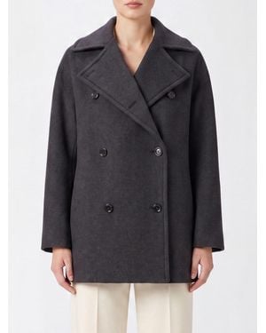 Max Mara Double-Breasted Short Coat - Gray