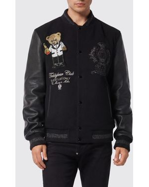 Philipp Plein Teddy Bomber Jacket - Black