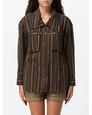 Isabel Marant Striped Cropped Jacket - Brown