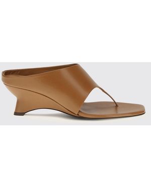 KHAITE Marlow Brushed Mules - Brown