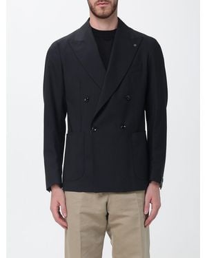 Tagliatore Double-Breasted Virgin Wool Blazer - Blue