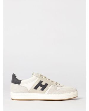 Hogan H-Tv Leather Trainers - Natural
