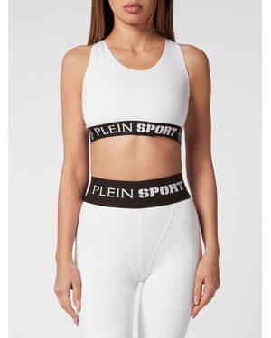 Philipp Plein Cropped Sports Top - White