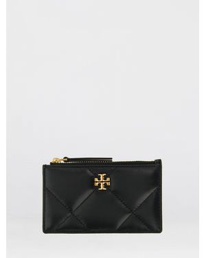 Tory Burch Kira Diamond Quilted Leather Credit Card Holder - Black