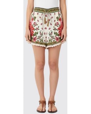 FARM Rio Floral Linen Shorts - Black