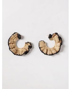 Liviana Conti Raffia Earrings - Metallic