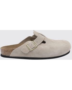 Birkenstock Mules Boston De Ante Con Plantilla De Corcho - Blanco
