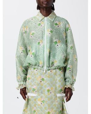 Fendi Embroidered Organza Bomber Jacket - Green