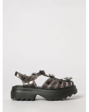 Melissa X Susan Fang Possession Sakura Pvc Platform Sandals With Flower Appliqué - Black