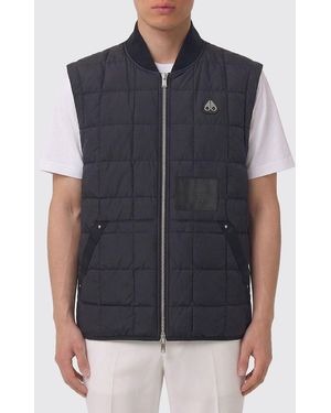 Moose Knuckles Logo Nylon Padded Vest - Blue