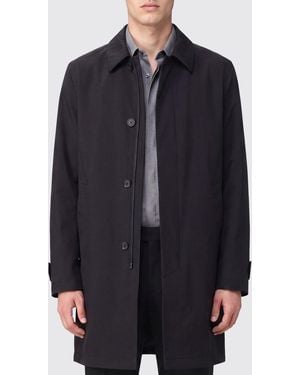 Herno Short Technical Fabric Trench Coat With Classic Collar And Back Vent - Blue