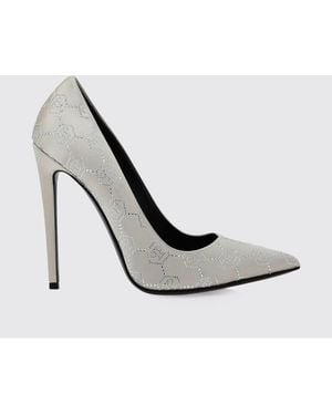 Philipp Plein Satin Pumps With Rhinestone Hexagon - White