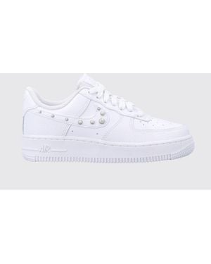 Nike Air Force 1 '07 Grain Leather Trainers With Synthetic Pearls - White
