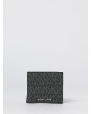 Michael Kors Coated Cotton Wallet With All-Over Monogram - Grey