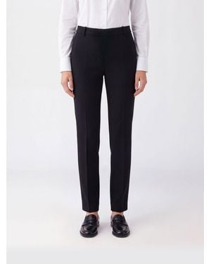 Alberto Biani Mid-Rise Skinny Crêpe Pants With Side Closure - Blue