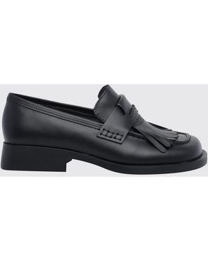 Camper Twins Leather Penny Loafers With Fringes And Tassels - Gray