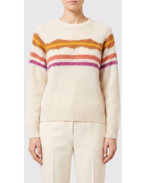 Isabel Marant Jersey De Rayas En Mezcla De Mohair Y Lana Con Cuello Redondo - Rosa